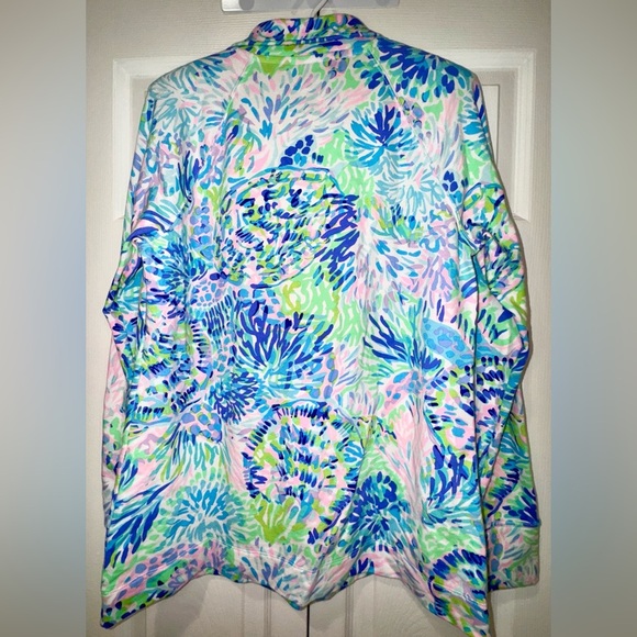 Lilly Pulitzer Skipper Popover Multi Shell of a Party Turtles Sz Small VGUC - Picture 2 of 10